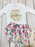 Newborn outfit brand sparkling new, newborn girl coming home outfit, newborn shirt