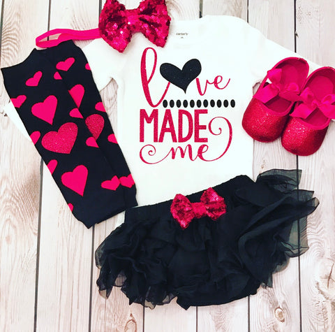 Valentine’s Day outfit girl, Valentine’s Day shirt, love made me outfit girl