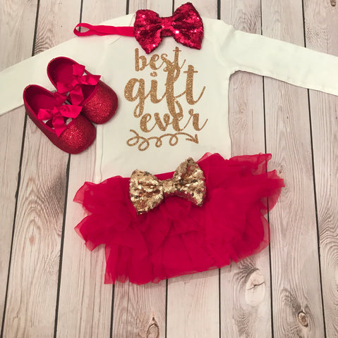 Baby girl first Christmas outfit, baby girl clothing, first Christmas outfit girl, baby girl Christmas shirt, girls' clothing