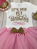1st birthday outfit girl, it's my first birthday princess outfit girl, pink crown headband, 1st birthday outfit girl, baby girl first birthday princess outfit, princess birthday shirt