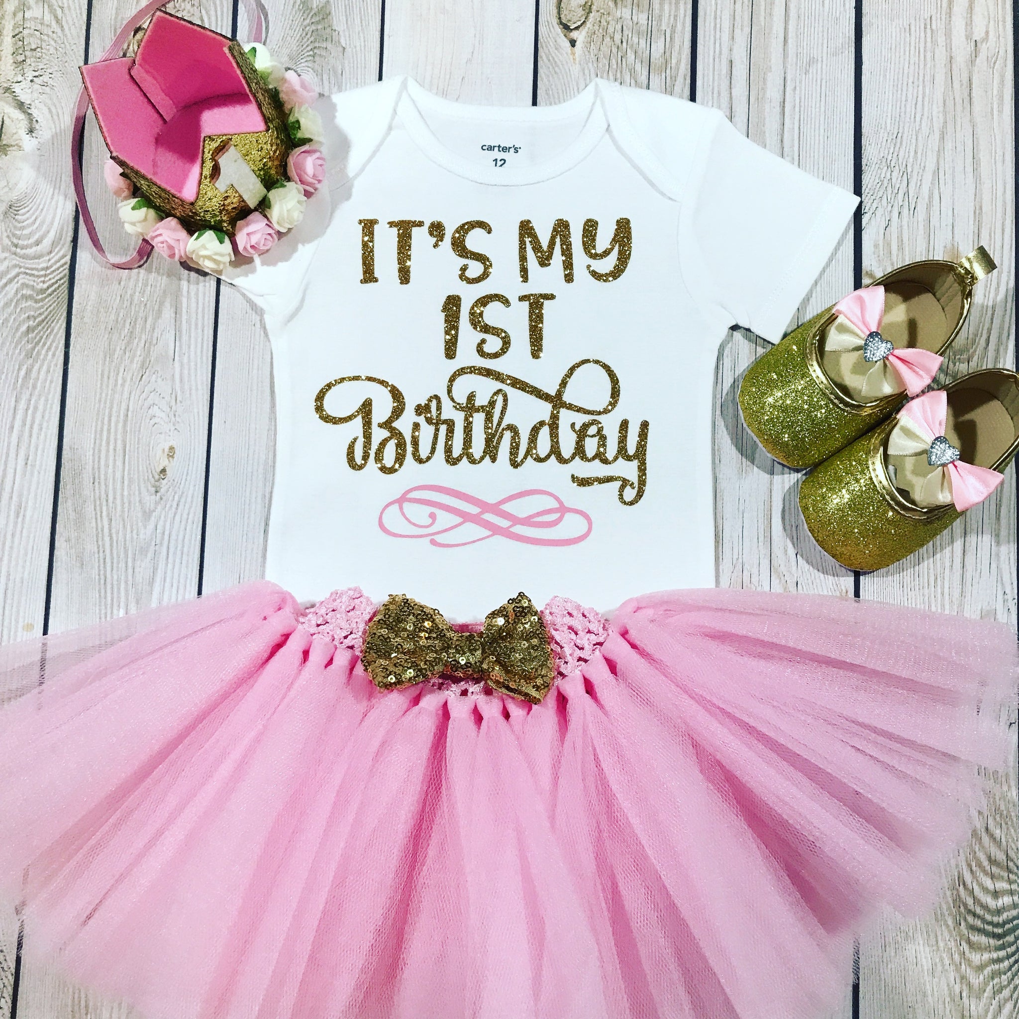 my 1st birthday dress Princess Baby Dress, Girls First Birthday Dress, Girls 1 Year Outfit, –  CheekyMeeky main image 1
