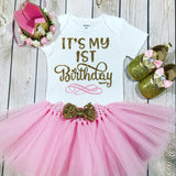 1st birthday outfit girl, it's my first birthday princess outfit girl, pink crown headband, 1st birthday outfit girl, baby girl first birthday princess outfit, princess birthday shirt