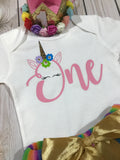 Unicorn birthday outfit girl, first birthday unicorn outfit, girls' clothing, first birthday outfit, rainbow tutu girl, rainbow headband