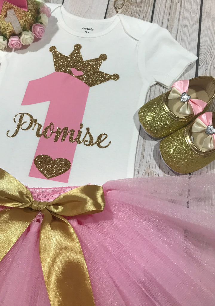 First birthday outfit girl, princess outfit girl, pink crown headband, Melih's Boutique First birthday outfit girl, princess outfit girl, pink crown headband, Melih's Boutique