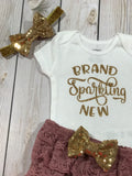 Baby girl newborn outfit, coming home baby girl outfit, baby girl clothing, baby shower gift girl, girl clothing, brand sparking new