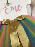 Unicorn birthday outfit girl, first birthday unicorn outfit, girls' clothing, first birthday outfit, rainbow tutu girl, rainbow headband