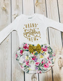 Newborn outfit brand sparkling new, newborn girl coming home outfit, newborn shirt
