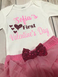 First Valentine’s Day outfit, Valentine’s Day outfit baby pink, Valentine’s Day Personalized shirt